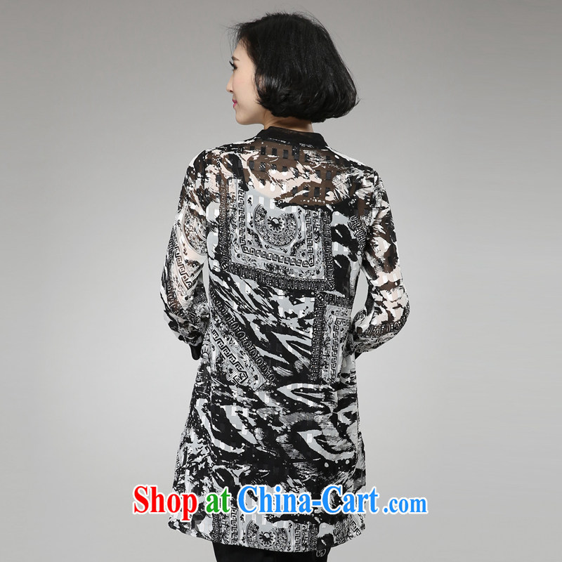 Indeed the XL 2015 summer new 100 ground Palace antique stamp duty on T-shirt, long jacket, and indeed increase, female fat mm spring loaded black XXXL, Biao (BIAOSHANG), shopping on the Internet