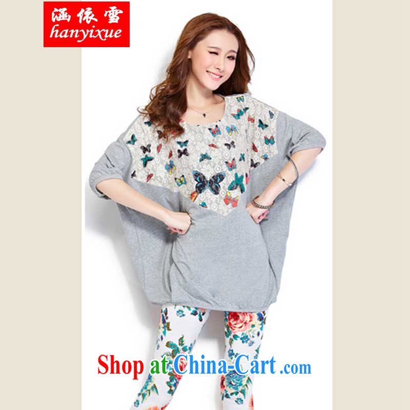covered by snow in accordance with larger female cotton loose T-shirt and FAT and FAT mm summer sport and leisure Package white XXXXL, covered in snow, and shopping on the Internet