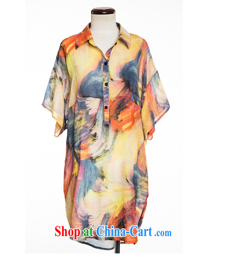 2015 spring loaded New, and indeed increase, female dress mm thick loose video thin stamp thick mm XL female ethnic wind stamp dresses yellow XL pictures, price, brand platters! Elections are good character, the national distribution, so why buy now enjoy more preferential! Health