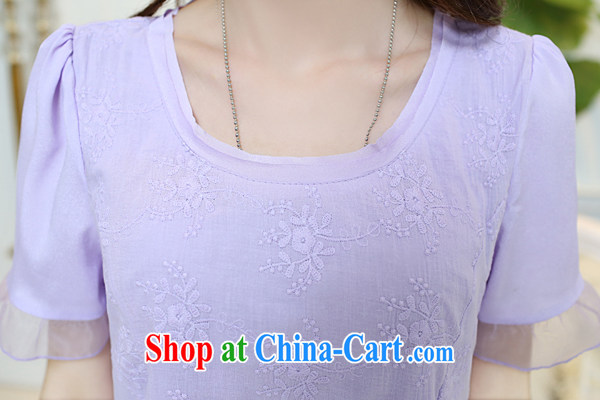 Aihui Denise 2015 spring new European root yarn stitching loose the code short-sleeve snow woven shirts girls cotton Lace Embroidery T shirt shirt female C 01 white XL pictures, price, brand platters! Elections are good character, the national distribution, so why buy now enjoy more preferential! Health