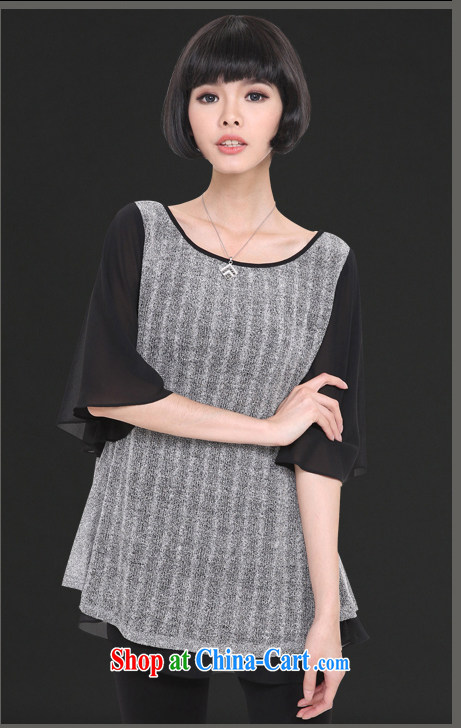 vines into economy honey, large, female fat MM summer new 2015 Korean snow woven stitching bat sleeves loose T shirt shirt M 1323 gray XXXL pictures, price, brand platters! Elections are good character, the national distribution, so why buy now enjoy more preferential! Health