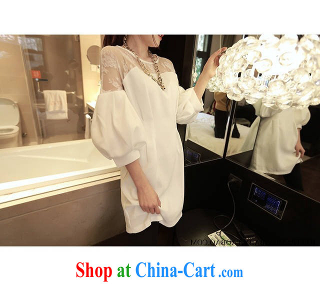 Solid Color has always been the 2015 spring and summer, the increase in Europe and America, female loose thick mm video thin and thick, long, lace shirt long-sleeved solid dress girls white XXXL pictures, price, brand platters! Elections are good character, the national distribution, so why buy now enjoy more preferential! Health