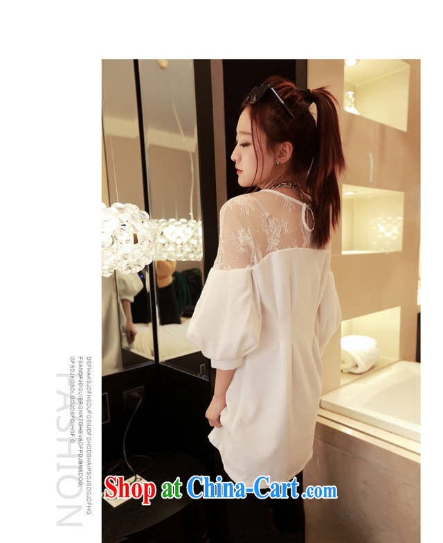 Solid Color has always been the 2015 spring and summer, the increase in Europe and America, female loose thick mm video thin and thick, long, lace shirt long-sleeved solid dress girls white XXXL pictures, price, brand platters! Elections are good character, the national distribution, so why buy now enjoy more preferential! Health