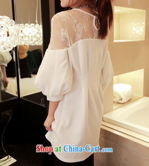 Solid Color has always been the 2015 spring and summer, the increase in Europe and America, female loose thick mm video thin and thick, long, lace shirt long-sleeved solid dress girls white XXXL pictures, price, brand platters! Elections are good character, the national distribution, so why buy now enjoy more preferential! Health