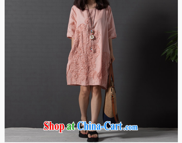Onpress International Rain underglaze early 2015 new dress code the female arts, small fresh loose embroidered short sleeves cotton Ma dresses W 519 blue L pictures, price, brand platters! Elections are good character, the national distribution, so why buy now enjoy more preferential! Health