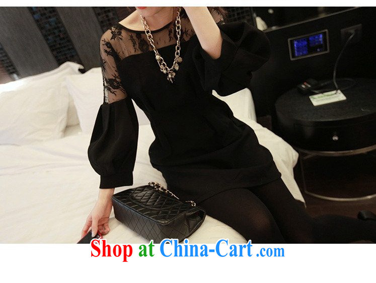 In 2015 Arthur's spring and summer with new, more in Europe and America, female loose thick mm video thin and thick, long, lace shirt long-sleeved T-shirt solid dress girls black XXXL pictures, price, brand platters! Elections are good character, the national distribution, so why buy now enjoy more preferential! Health
