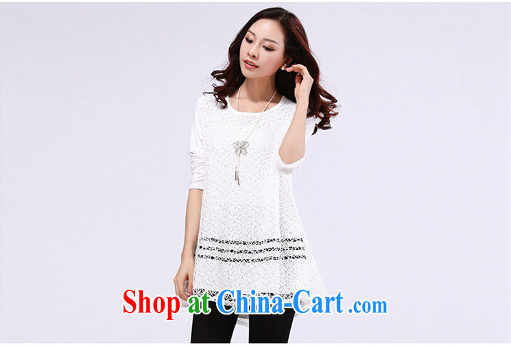 Mr. Yu-na 2015 summer new women with large, female video thin thick sister Korean lace stitching long-sleeved shirt T female summer - 6028 white XXXXXL pictures, price, brand platters! Elections are good character, the national distribution, so why buy now enjoy more preferential! Health