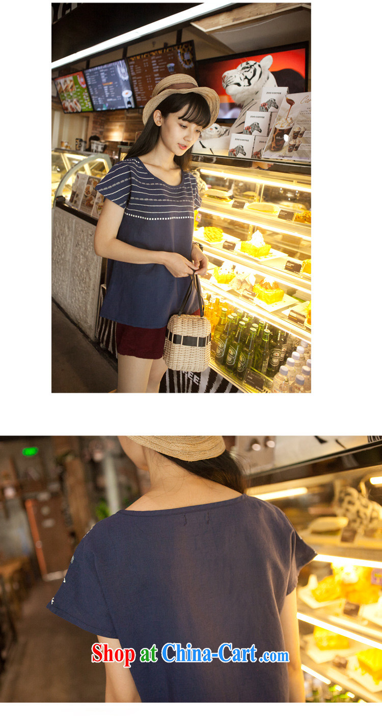 Women, literature and art, geometric cotton the dark blue T-shirt very casual T-shirt girls 6952 pictures, price, brand platters! Elections are good character, the national distribution, so why buy now enjoy more preferential! Health