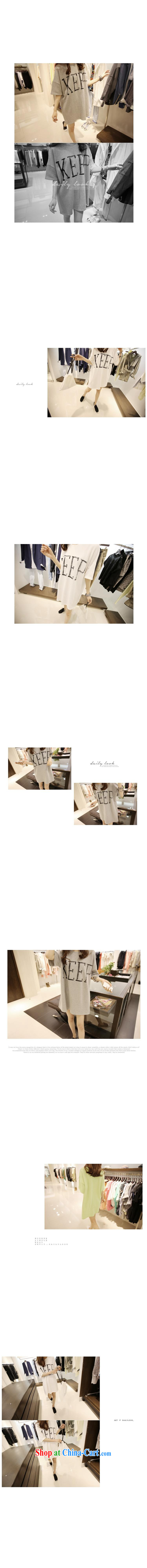 Korean loose the Code women in long, simple letter round-collar short-sleeve shirt T 510 light gray XL pictures, price, brand platters! Elections are good character, the national distribution, so why buy now enjoy more preferential! Health