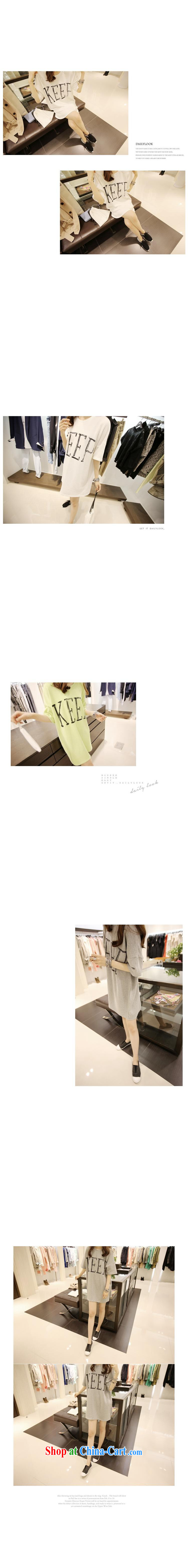 Korean loose the Code women in long, simple letter round-collar short-sleeve shirt T 510 light gray XL pictures, price, brand platters! Elections are good character, the national distribution, so why buy now enjoy more preferential! Health