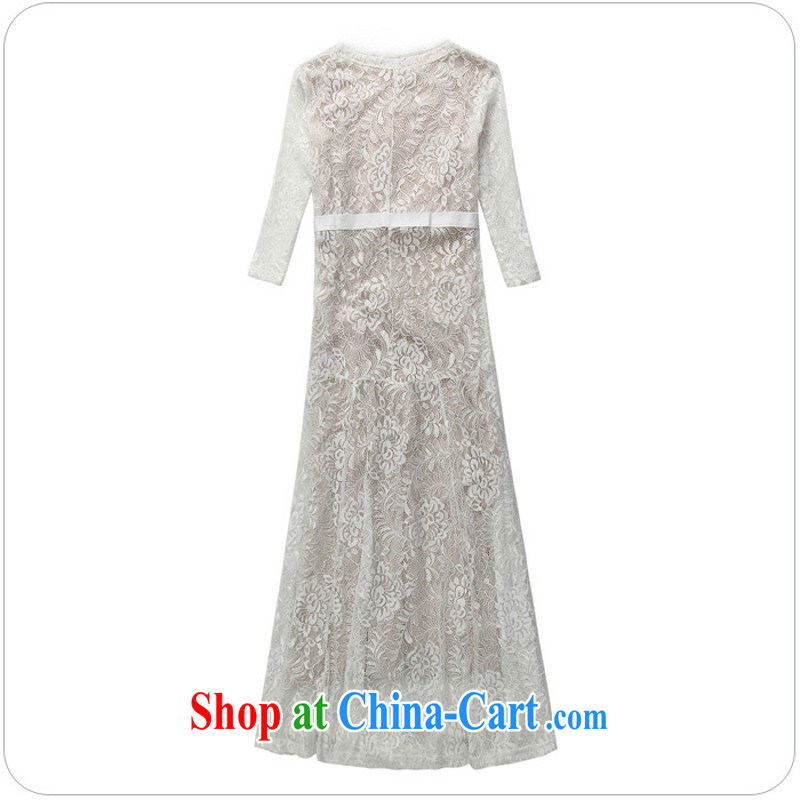 The delivery package as soon as possible the european style Openwork lace long skirt XL stylish beauty V collar elegant dress 7 sub-cuff spring and summer women black 3 XL approximately 165 - 180 jack, land is still the garment, and, on-line shopping