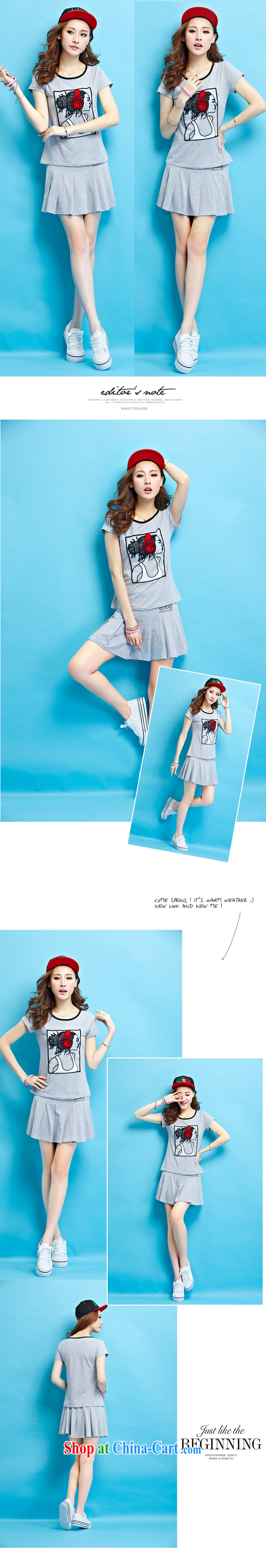 The Pei-hee summer 2015, Korean Beauty Sports & Leisure package style with embroidery stitching short sleeve with light gray XL pictures, price, brand platters! Elections are good character, the national distribution, so why buy now enjoy more preferential! Health