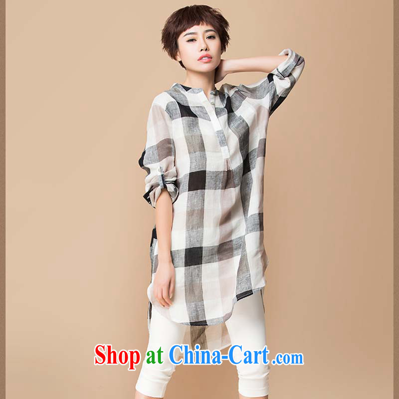 keun 苿 2015 spring and summer load Grid in Europe and the liberal, female long-sleeved round neck dress JW G 8802 328 grid XL, Keun 苿, shopping on the Internet