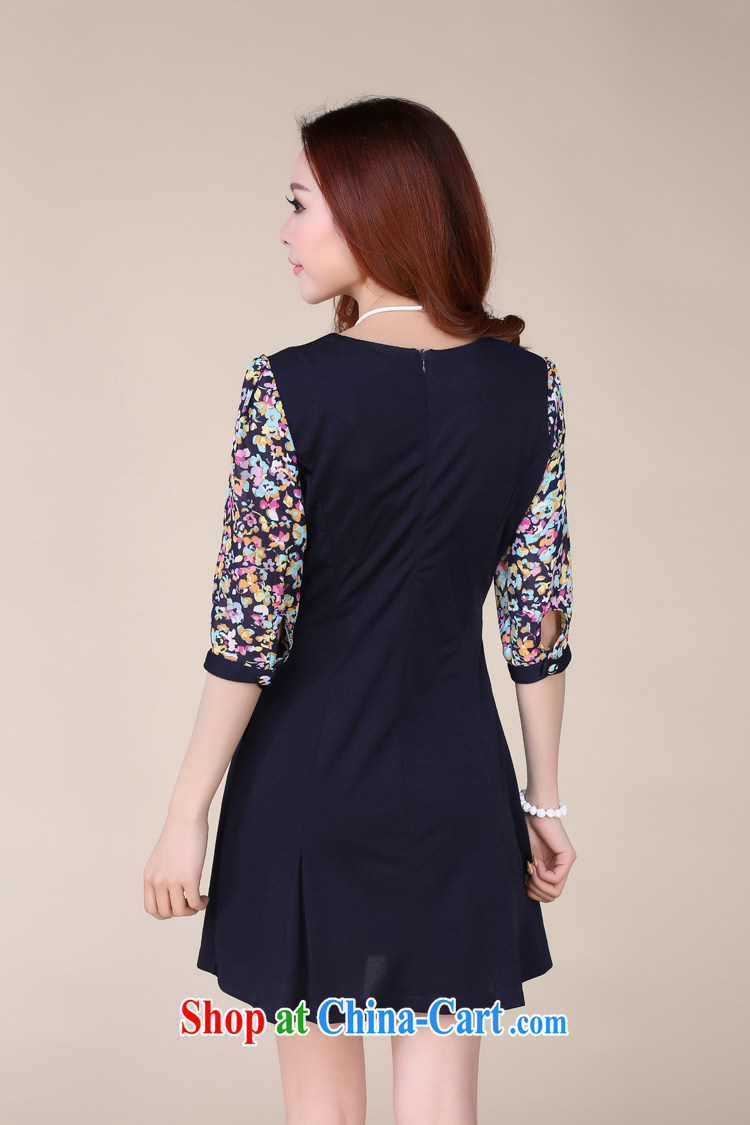 Still it is still 2015 spring and summer with new Korean female floral stitching 7 cuff video thin A field dresses Y 5199 blue XXXL pictures, price, brand platters! Elections are good character, the national distribution, so why buy now enjoy more preferential! Health