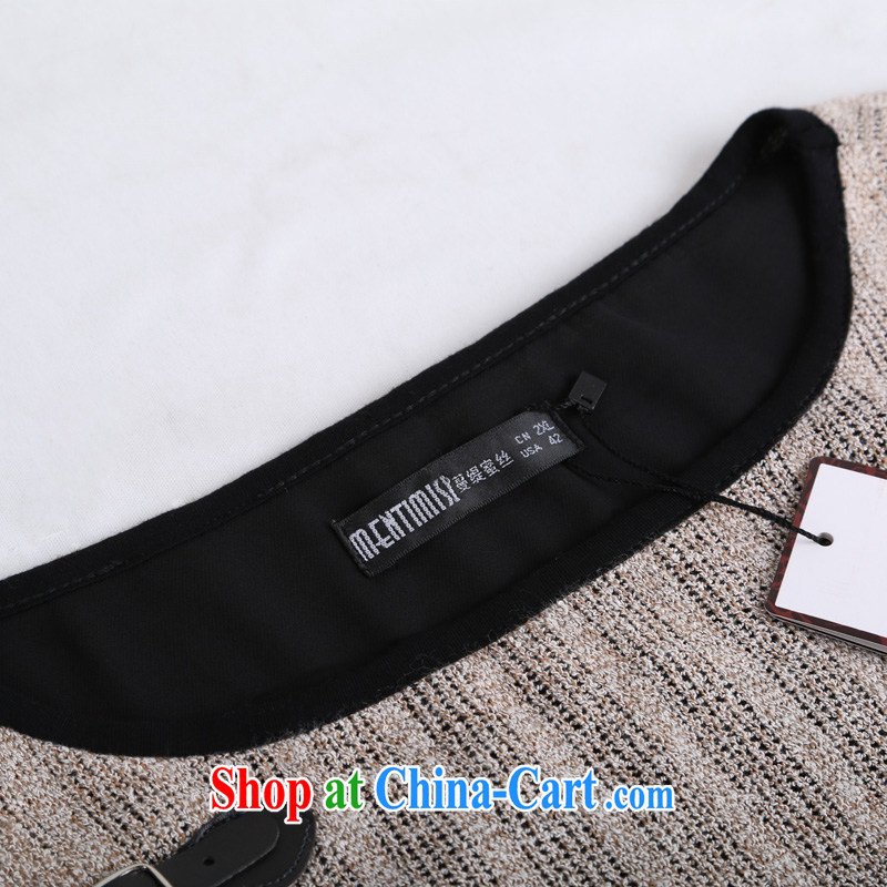 Mephidross has long honey, the Code women mm thick spring 2015 new, simple and relaxed the long-leave of two part T pension 1322 photo color 4 XL Mephitic economy Honey (MENTIMISI), online shopping