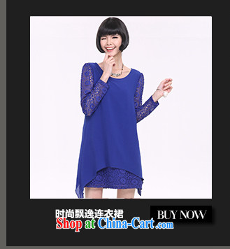 Mephidross economy honey, the Code women's clothing spring 2015 new minimalist stitching fashion round collar loose cuff in thick MM dresses M 2839 blue 4 XL pictures, price, brand platters! Elections are good character, the national distribution, so why buy now enjoy more preferential! Health