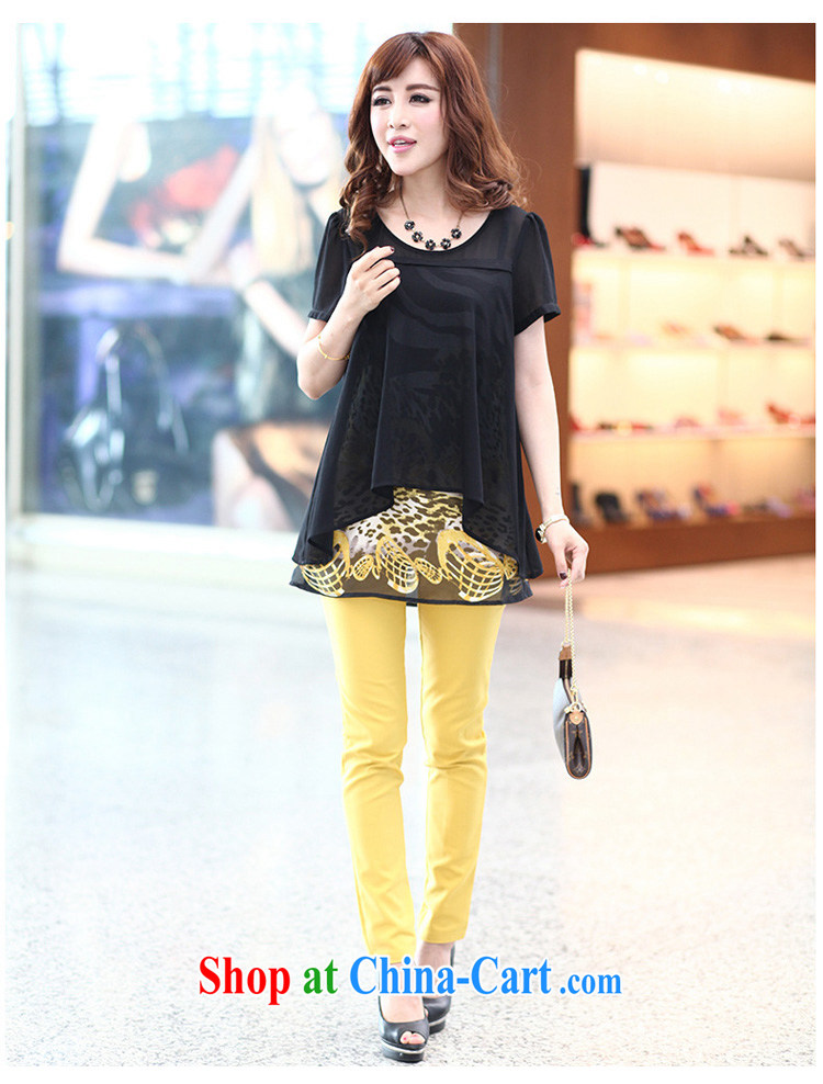 Morning would be 2015 spring and summer load new Korea and indeed XL women mm thick stylish beauty graphics thin stamp leave two snow T woven shirts black 5 XL (180 - 200 ) jack pictures, price, brand platters! Elections are good character, the national distribution, so why buy now enjoy more preferential! Health