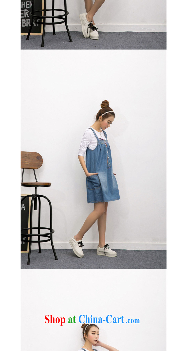 flower girl Isabelle 2015 spring and summer new Korean loose the code thick MM cowboy strap skirt straps dress female D 1559 blue XXXL pictures, price, brand platters! Elections are good character, the national distribution, so why buy now enjoy more preferential! Health