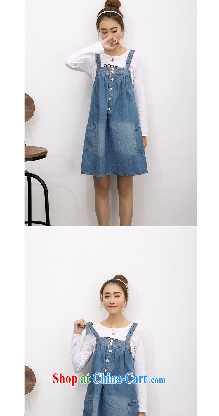 flower girl Isabelle 2015 spring and summer new Korean loose the code thick MM cowboy strap skirt straps dress female D 1559 blue XXXL pictures, price, brand platters! Elections are good character, the national distribution, so why buy now enjoy more preferential! Health