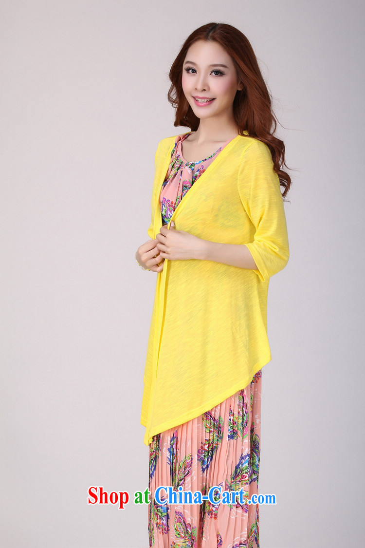 The estimated increase, female-yi AIR CONDITIONING T-shirt Han version small jacket shawl summer 2015 summer new thick mm 2079 yellow XXXL pictures, price, brand platters! Elections are good character, the national distribution, so why buy now enjoy more preferential! Health