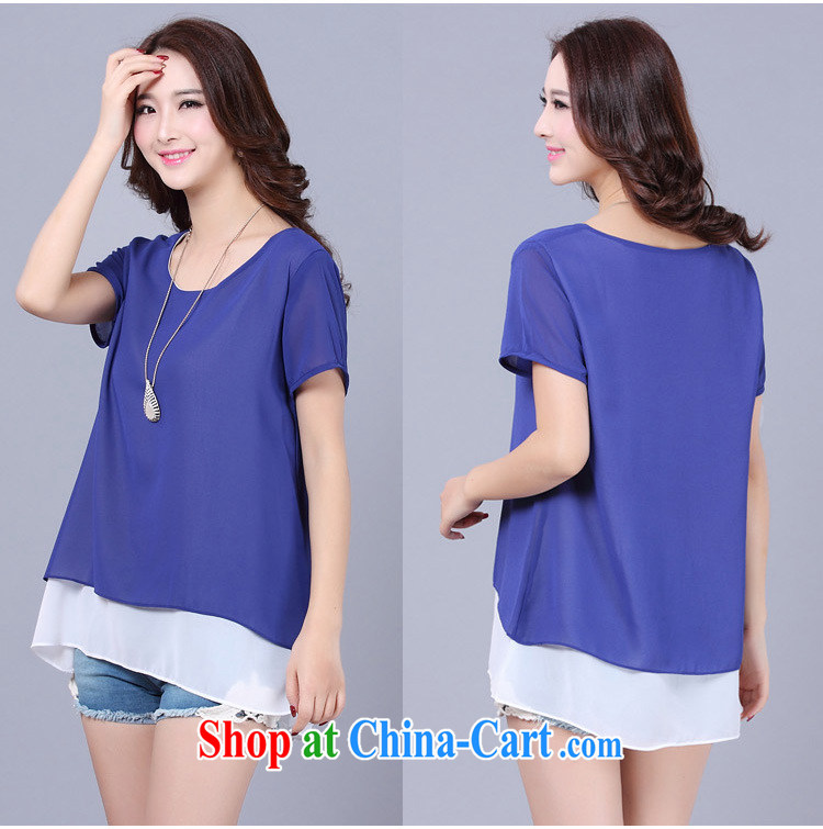 Morning would be 2015 spring and summer increase, female fashion Korean style hit colored false two female snow woven shirts loose stitching T-shirt graphics thin short sleeved shirt T picture color XL (120 - 135 ) jack pictures, price, brand platters! Elections are good character, the national distribution, so why buy now enjoy more preferential! Health