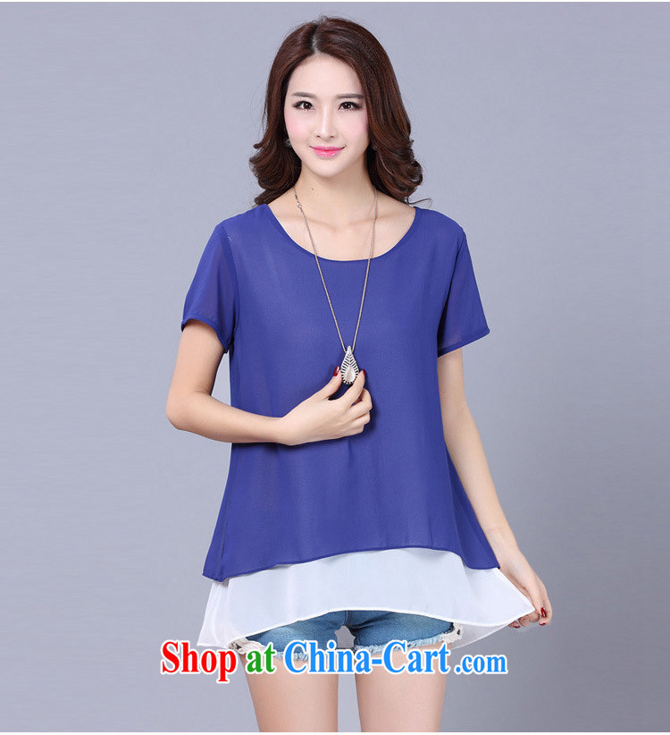 Morning would be 2015 spring and summer increase, female fashion Korean style hit colored false two female snow woven shirts loose stitching T-shirt graphics thin short sleeved shirt T picture color XL (120 - 135 ) jack pictures, price, brand platters! Elections are good character, the national distribution, so why buy now enjoy more preferential! Health