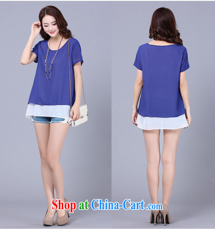 Morning would be 2015 spring and summer increase, female fashion Korean style hit colored false two female snow woven shirts loose stitching T-shirt graphics thin short sleeved shirt T picture color XL (120 - 135 ) jack pictures, price, brand platters! Elections are good character, the national distribution, so why buy now enjoy more preferential! Health