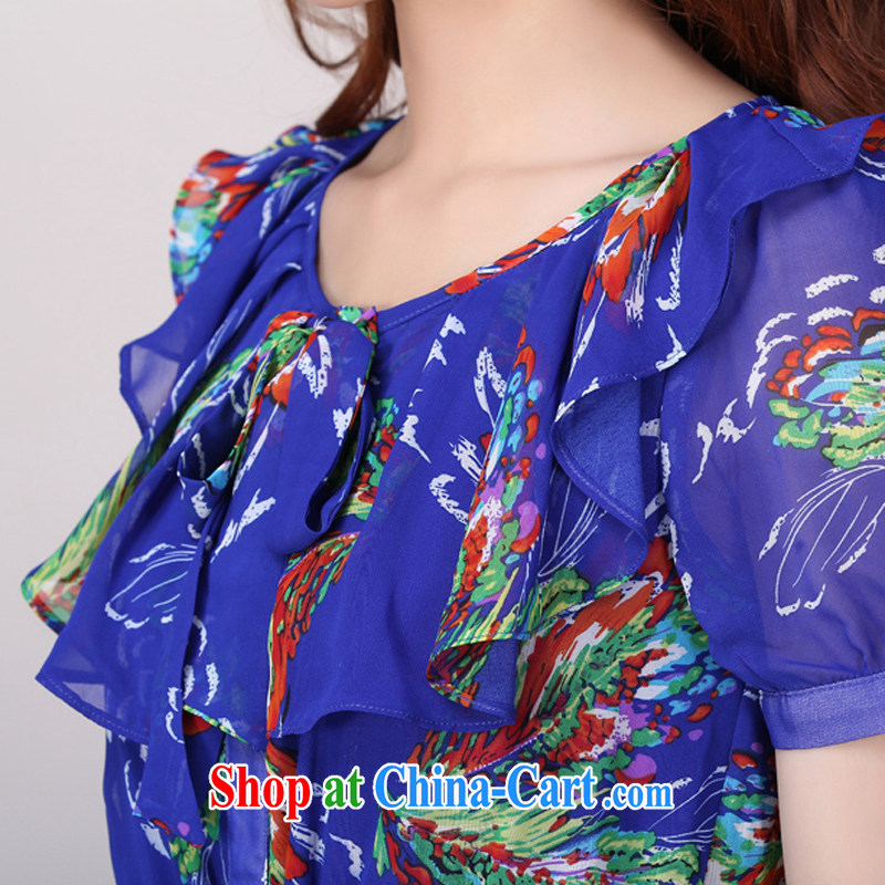 The estimated increase, female 2096 Bohemia, even Yi long skirt 2015 summer new, genuine thick mm fancy 2096 blue XXL, blue, and, on-line shopping