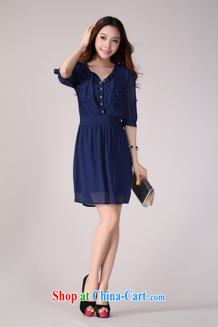 The estimated increase, female, blue-2113, snow cuff woven dresses thick mm summer 2015 new Korean summer cultivating deep blue XXXXL pictures, price, brand platters! Elections are good character, the national distribution, so why buy now enjoy more preferential! Health