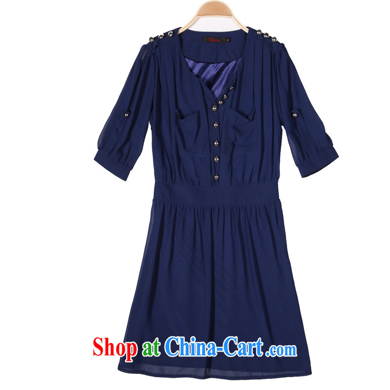 The estimated increase, female, blue-2113, snow cuff woven dresses thick mm summer 2015 new Korean summer cultivating deep blue XXXXL, blue, and, on-line shopping