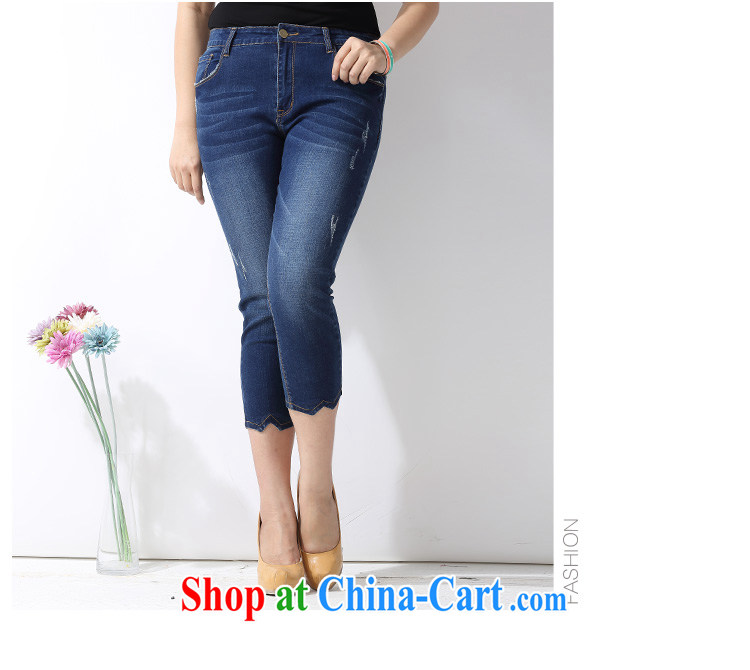 the more Treasure summer 2015 new thick MM female decoration, 100 ground graphics thin large number 7 pants jeans K 620 blue jeans 38 pictures, price, brand platters! Elections are good character, the national distribution, so why buy now enjoy more preferential! Health