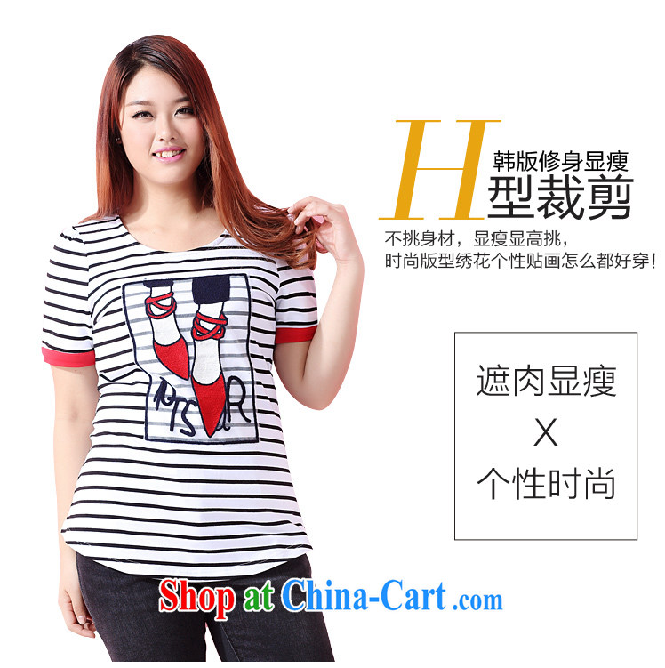 The multi-po the Code women 2015 spring and summer new 200 Jack thick MM stylish lounge graphics thin beauty posters striped short-sleeved shirt T female A 3527 white 3XL pictures, price, brand platters! Elections are good character, the national distribution, so why buy now enjoy more preferential! Health
