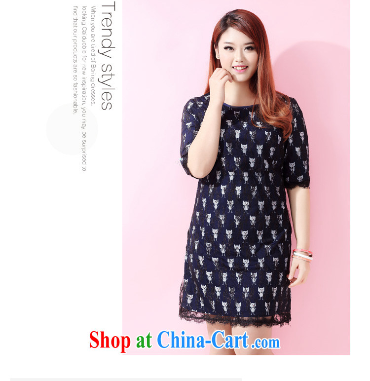 2015 spring and summer with many major Code female thick MM stylish Korean lace cuff in dresses Q 1033 royal blue 3 XL pictures, price, brand platters! Elections are good character, the national distribution, so why buy now enjoy more preferential! Health