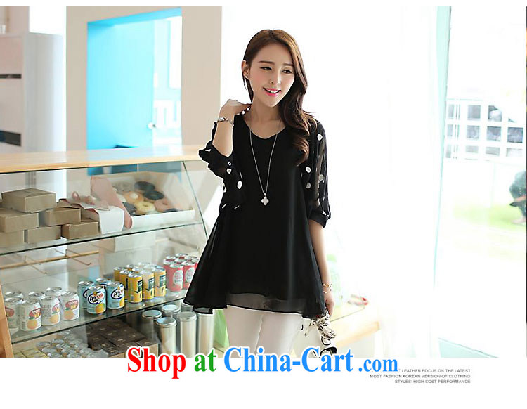 Yu Wei Julia thick mm larger graphics thin female snow-woven shirts 2015 spring and summer new Korean version 7 of the cuff point embroidery V collar loose T-shirts shirt women T-shirt by red L (110 - 125 ) jack pictures, price, brand platters! Elections are good character, the national distribution, so why buy now enjoy more preferential! Health