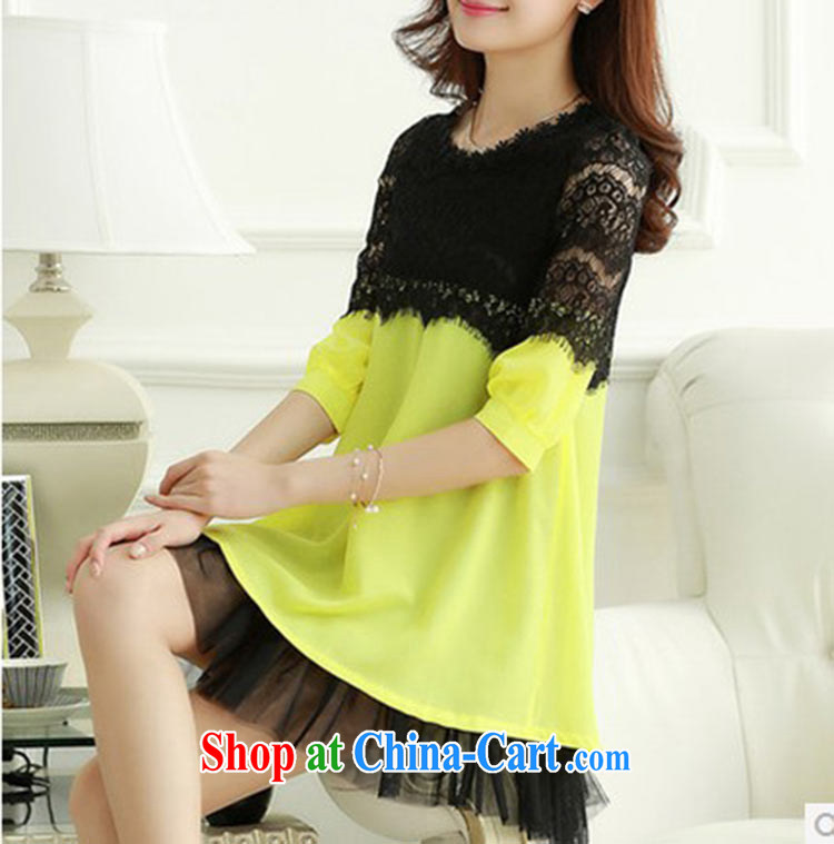 I should be grateful if poetry spring 2015 Korean version mm thick pregnant women dress loose video thin lace stitching snow woven 7 cuff the sweet, female lemon yellow XXL (150 - 160 ) pictures, price, brand platters! Elections are good character, the national distribution, so why buy now enjoy more preferential! Health