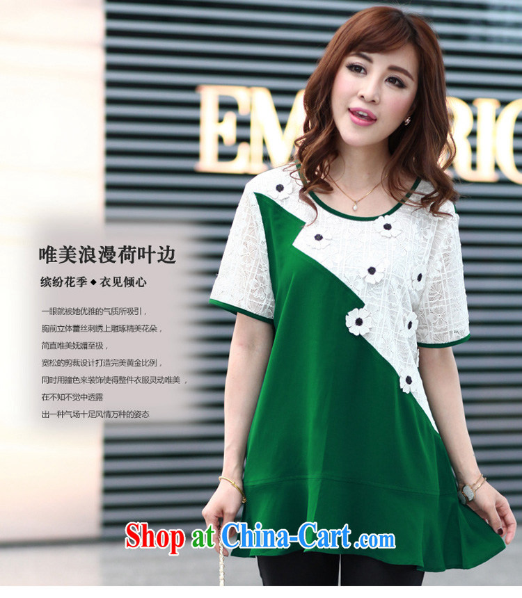 Morning would be 2015 spring and summer load new Korea and indeed XL women mm thick loose video thin knocked color lace stitching flouncing T pension green 3 XL (recommendations 150 - 165 jack) pictures, price, brand platters! Elections are good character, the national distribution, so why buy now enjoy more preferential! Health