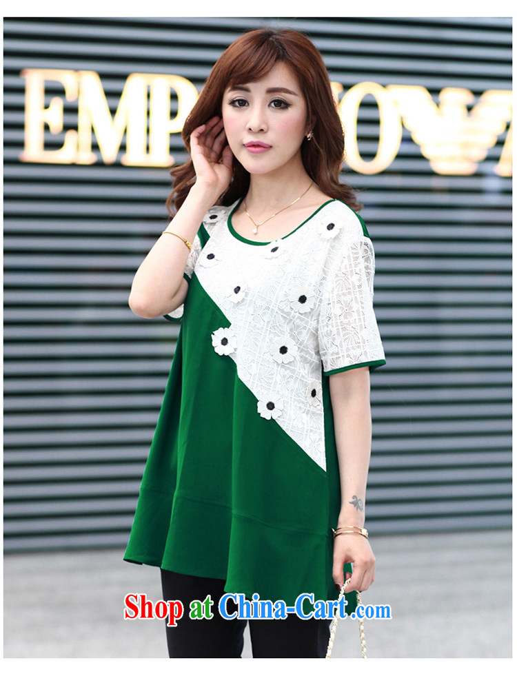 Morning would be 2015 spring and summer load new Korea and indeed XL women mm thick loose video thin knocked color lace stitching flouncing T pension green 3 XL (recommendations 150 - 165 jack) pictures, price, brand platters! Elections are good character, the national distribution, so why buy now enjoy more preferential! Health