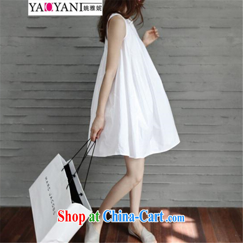 Yao her 2015 spring and summer, loose the code units the vest dresses stylish Korean white pregnant women dress sleeveless dress white XXL, Yao, Connie (YAOYANI), online shopping