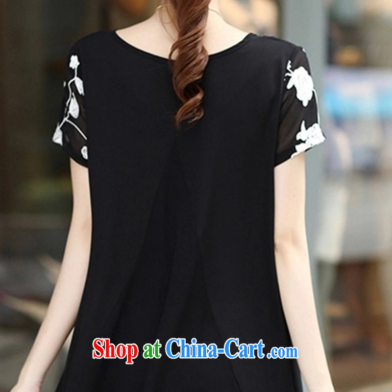 Mr Chau Tak-hay concluded her summer 2015 new loose stamp snow woven dresses larger female XF 613 black XXXL, Mr CHAU Tak-hay concluded Connie (Xevni), and, on-line shopping
