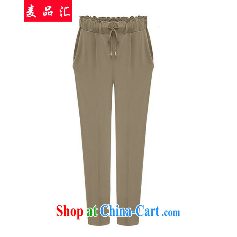 Mr MAK, Exchange 2015 Spring and Summer in Europe and America, the female Trouser Press Video thin, leisure trousers thick MM spring new stylish European and American liberal solid pants 553 blue 6 XL, Mak, sinks, and shopping on the Internet