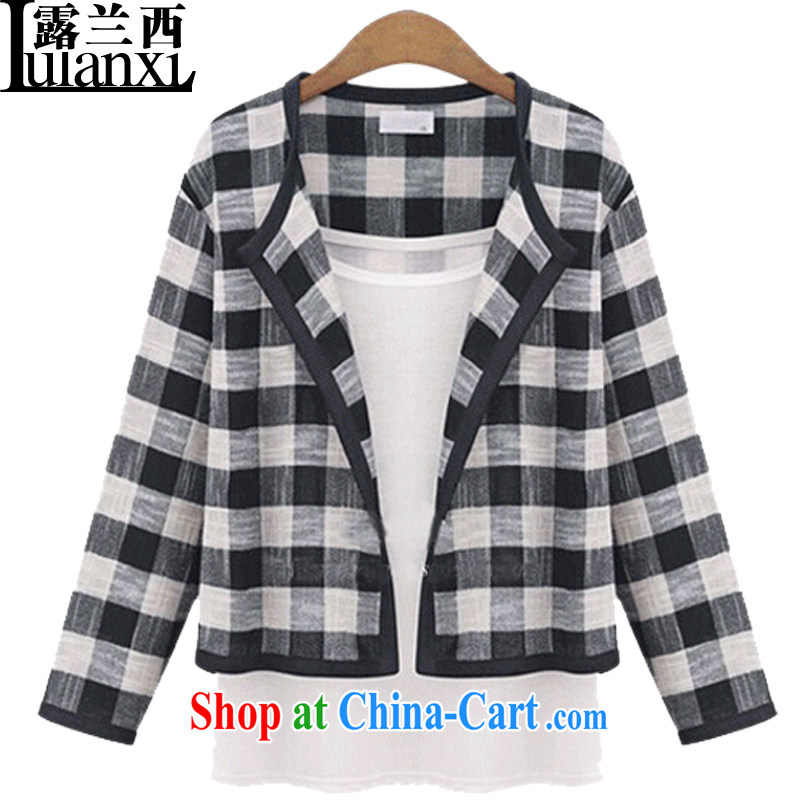 Terrace, Western Europe and the United States, the girls plaid long-sleeved loose short, the Netherlands, Spring Loaded girls jacket black 5 XL 180 - 200 Jack left and right