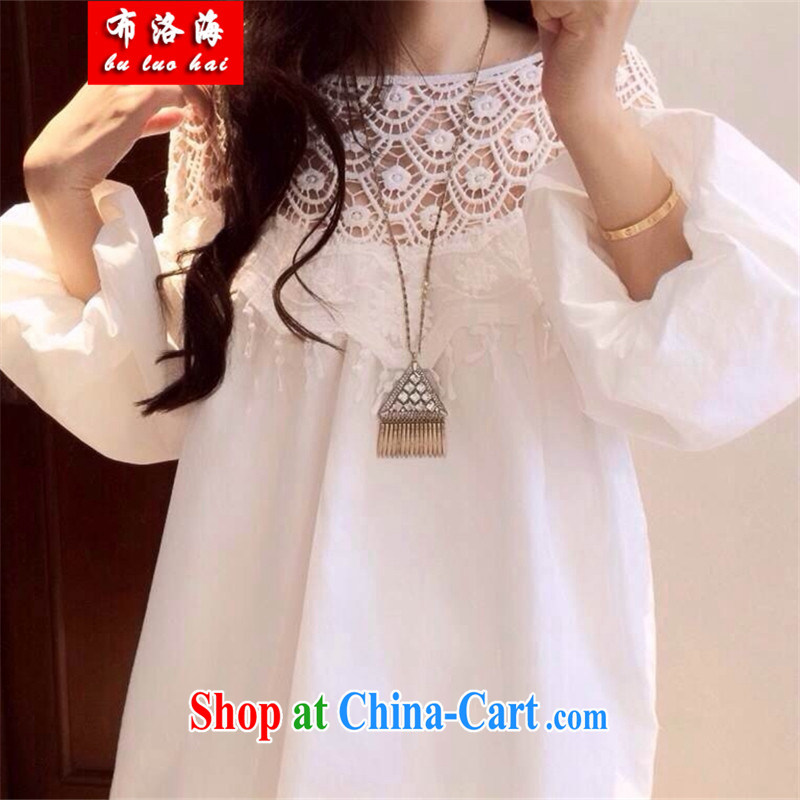 The sea 2015 spring and summer with new, larger female bubble sleeve loose video thin a field for sexy thick mm increase the fertilizer dresses women 992 white XXXL/170 - 200 jack, sea, shopping on the Internet