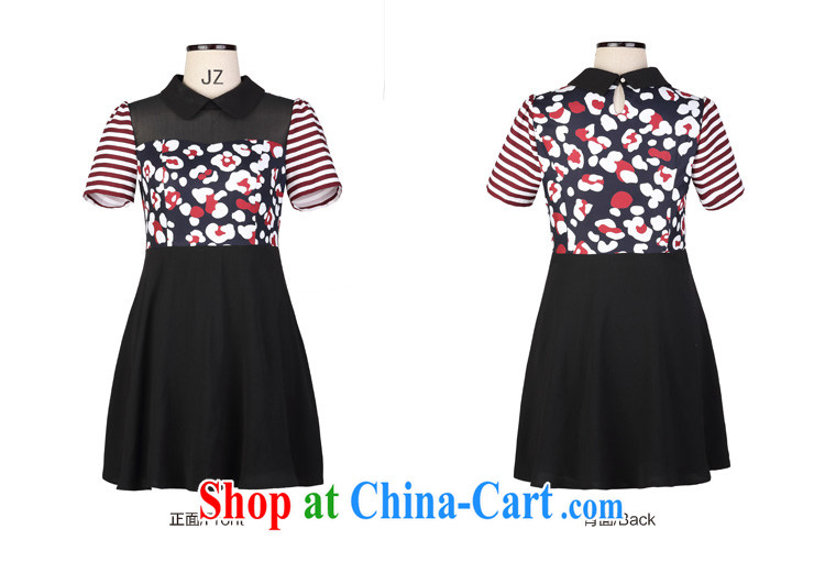 2015 spring with many major Code female thick MM stylish big graphics thin short-sleeved baby collar dresses Q 1028 black 4XL pictures, price, brand platters! Elections are good character, the national distribution, so why buy now enjoy more preferential! Health