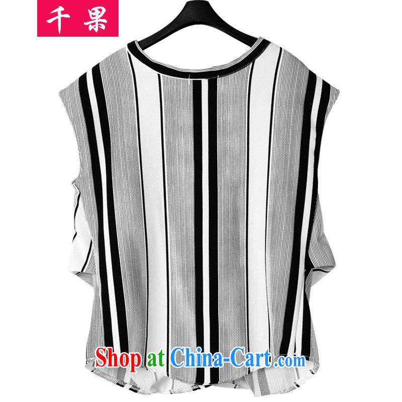 1000 results in summer 2015, the United States and Europe and is indeed increasing, female with thick mm loose striped short-sleeved T shirt + shorts video thin Leisure package 572 photo color 5 XL 180 - 230 jack, 1000 fruit (QIANGUO), online shopping