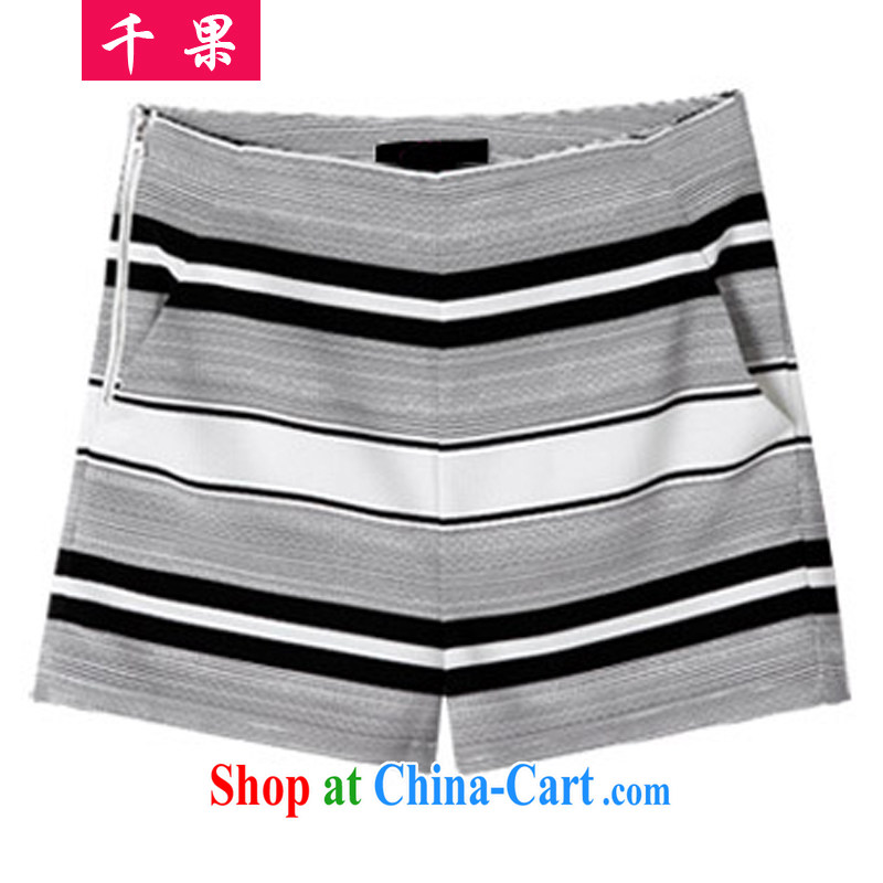 1000 results in summer 2015, the United States and Europe and is indeed increasing, female with thick mm loose striped short-sleeved T shirt + shorts video thin Leisure package 572 photo color 5 XL 180 - 230 jack, 1000 fruit (QIANGUO), online shopping