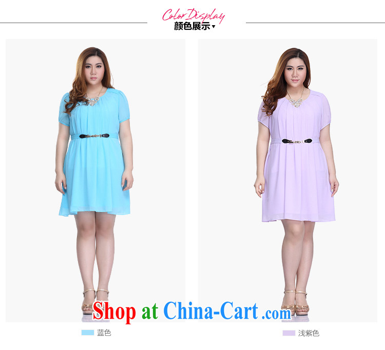 Slim LI Sau 2015 summer new, larger female round-collar short-sleeve graphics thin solid ice woven dresses skirts Q 7721 blue 2 XL pictures, price, brand platters! Elections are good character, the national distribution, so why buy now enjoy more preferential! Health