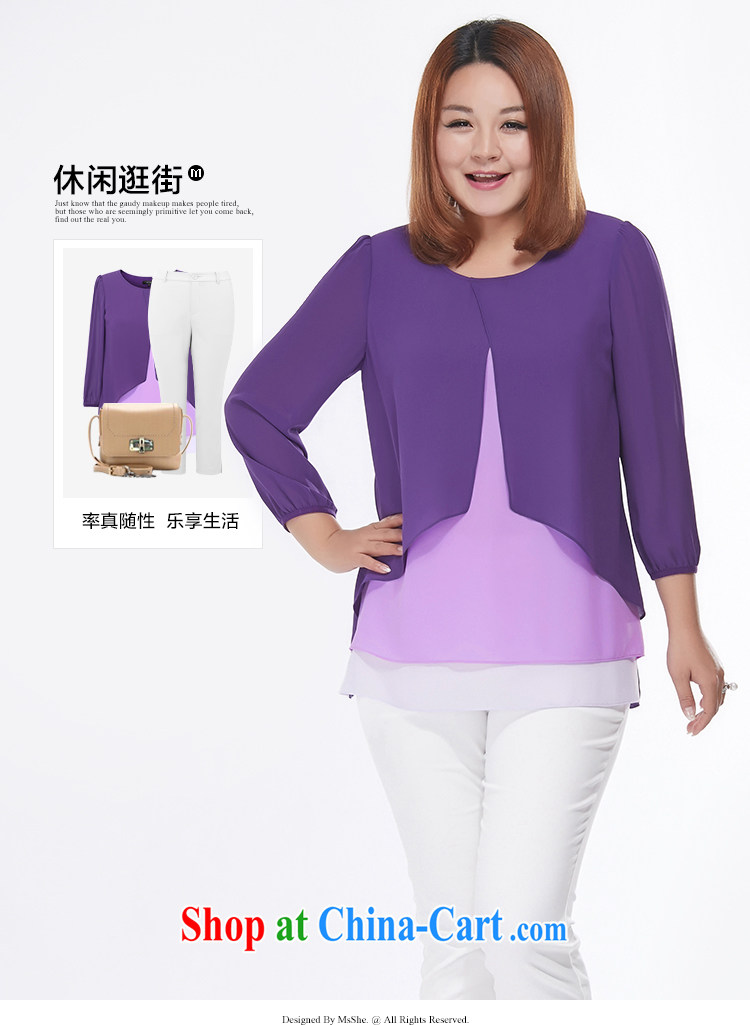 MsShe XL girls 2015 new summer 7 cuff flouncing round-collar snow woven shirts 2863 purple 5 XL pictures, price, brand platters! Elections are good character, the national distribution, so why buy now enjoy more preferential! Health
