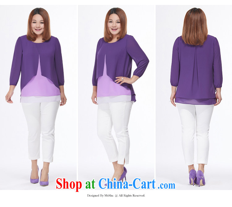 MsShe XL girls 2015 new summer 7 cuff flouncing round-collar snow woven shirts 2863 purple 5 XL pictures, price, brand platters! Elections are good character, the national distribution, so why buy now enjoy more preferential! Health