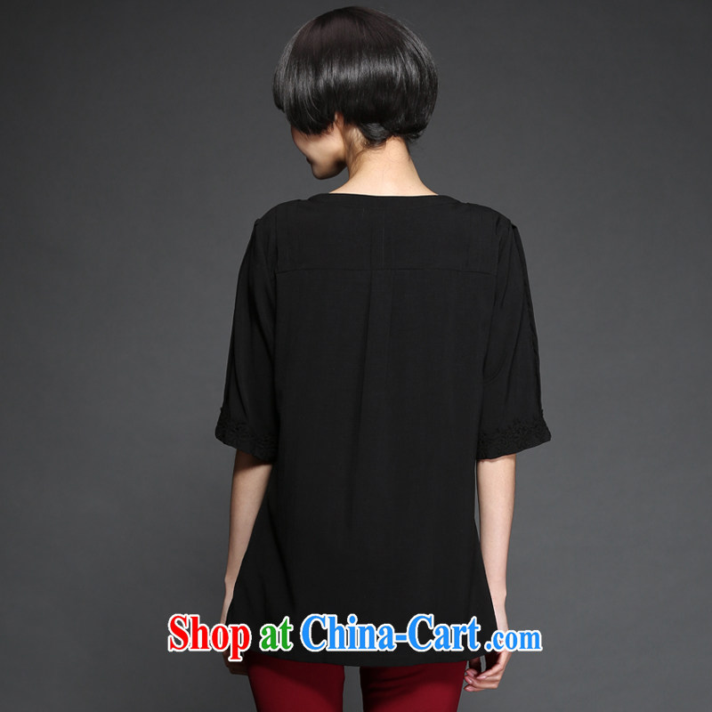 Of 200 Of The jack is indeed increasing, female fat MM spring loaded version won the sleeve head T shirt relaxed version cotton thick sister 2813 black large code 5 200 XL about Jack, and Director (Smeilovly), online shopping