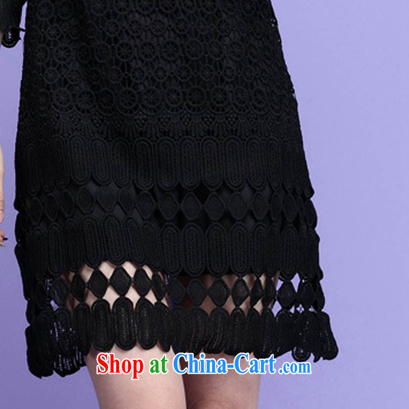 Loved spring and summer New Beauty video thin and thick XL women three-dimensional lace 5 cuff dress 3693 black 4XL, loved (Tanai), online shopping